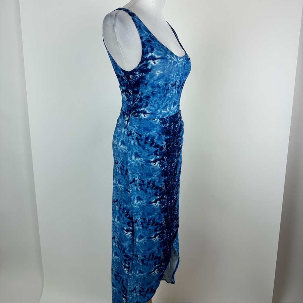 Reformation Jeans Blue Watercolor Kaila Wrap Tank Midi Dress Size Small - Picture 4 of 13